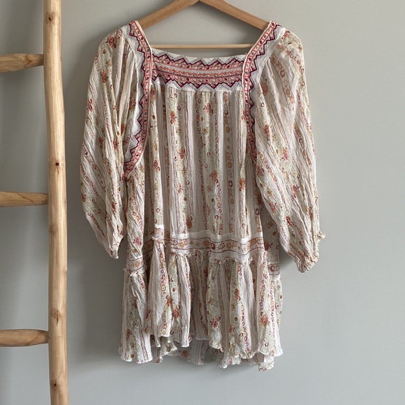 Free People dance magic embroidered tunic top Sz XS - Picture 2 of 7